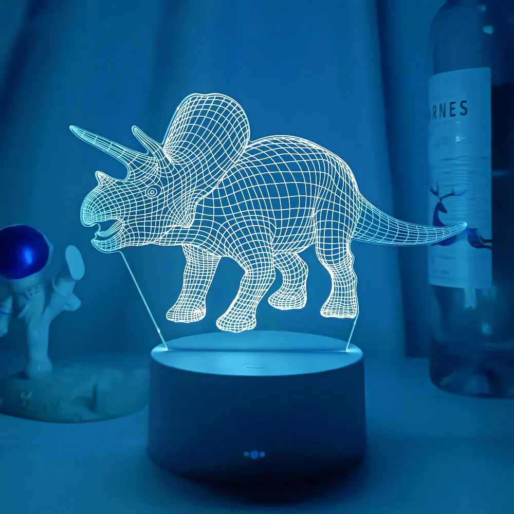 

Настольная лампа в виде динозавра, 3D ночник, сенсорное управление или дистанционное управление, декор для комнаты, Рождественский подарок на день рождения для ребенка, ребенка, друга