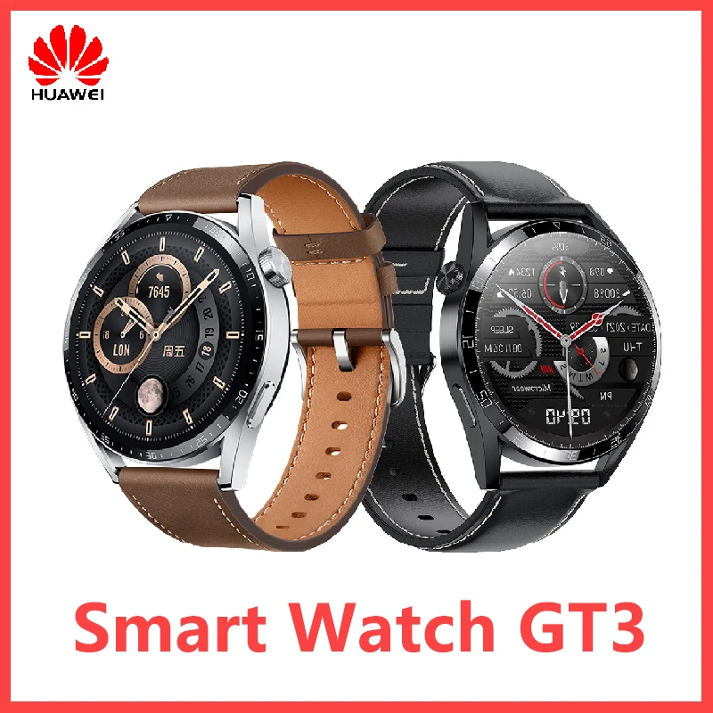Оригинальные Смарт-часы Huawei GT3 мужские на Android с Bluetooth и функцией звонка