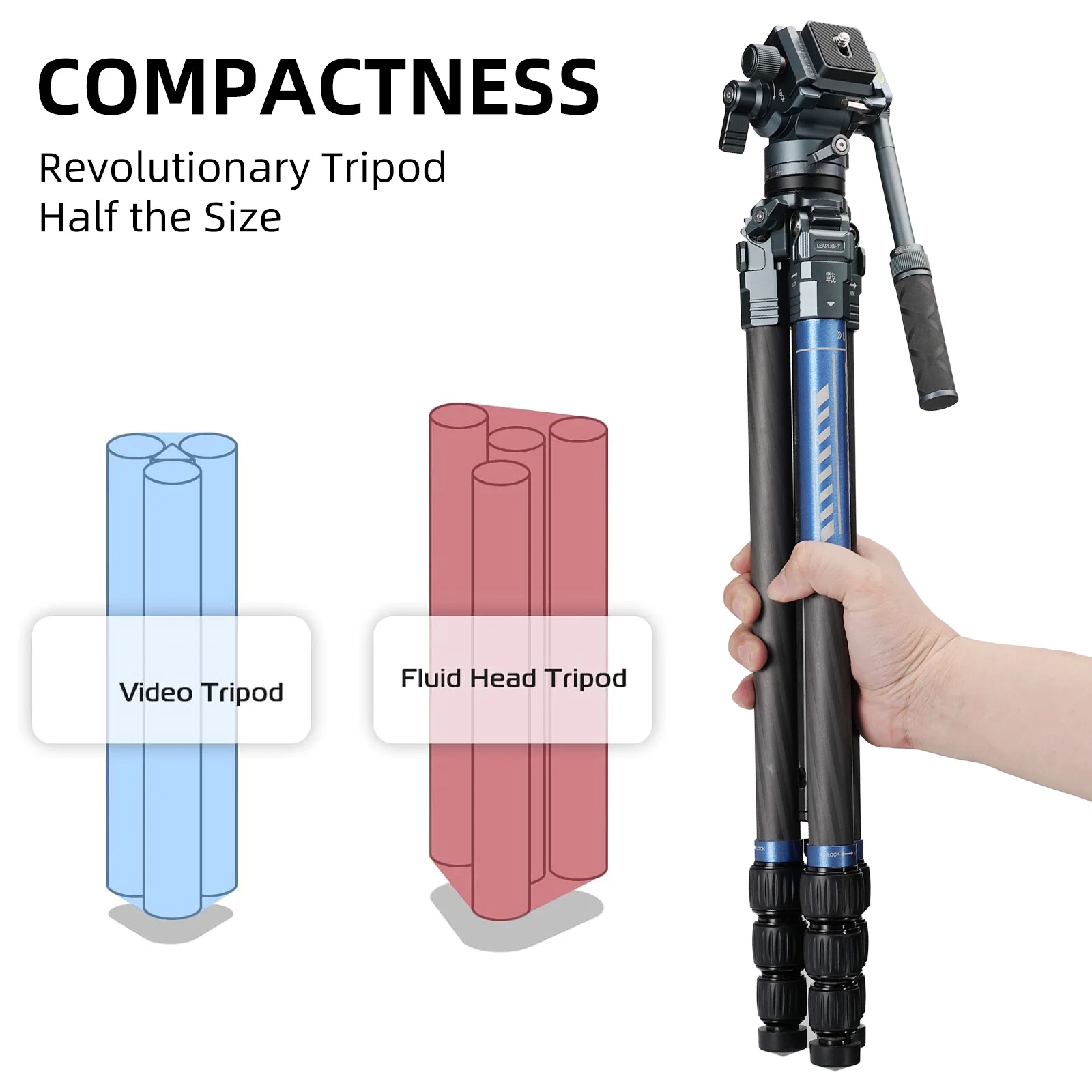 Профессиональный штатив для камеры из углеродного волокна с расширяемой