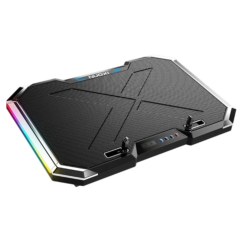 6 Fans Laptop Cooling Stand 12"-18" Notebook Radiator 2 USB 6 Speed Touch Control Quiet RGB Led Light Efficient Cooling 6 Fans Laptop Cooling Stand 12"-18" Notebook Radiator 2 USB 6 Speed Touch Control Quiet RGB Led Light Efficient Cooling