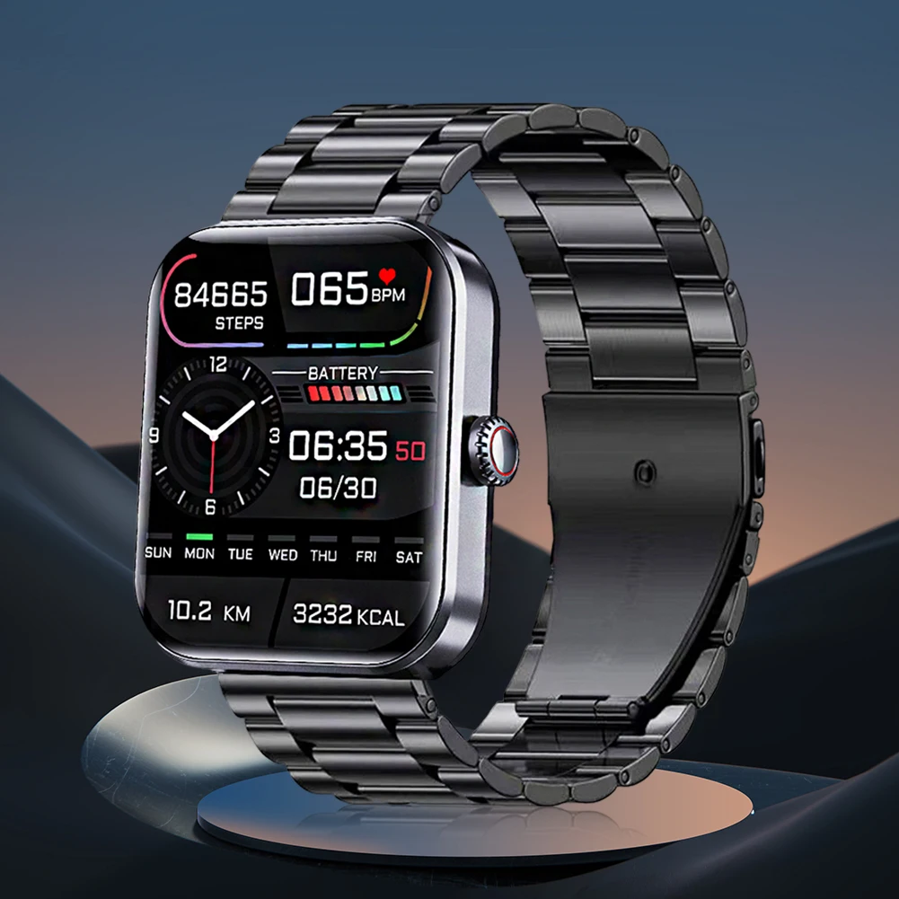 

Спортивные часы с диагональю 1,9 дюйма, Смарт-часы с измерением уровня сахара в крови, фитнес-трекер с поддержкой Bluetooth