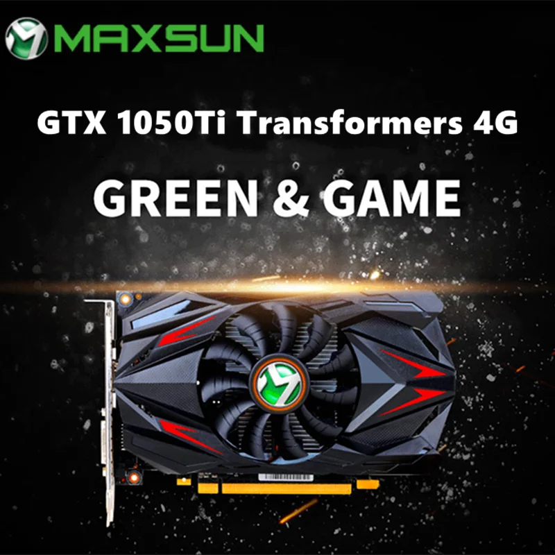 Видеокарта Maxsun GTX1050TI 4 ГБ Nvidia GDDR5 128 бит GPU видеокарта для ПК Новинка |