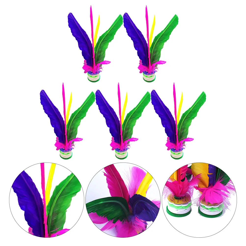 

5pcs Colorful Goose Plume Shuttlecock Creative Kicking Sports Supplies