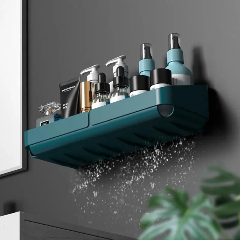 

No Punching Storage Rack Shelf High-capacity Wall-mounted Without Drilling Bathroom Shelves Toilet Washstand Convenience