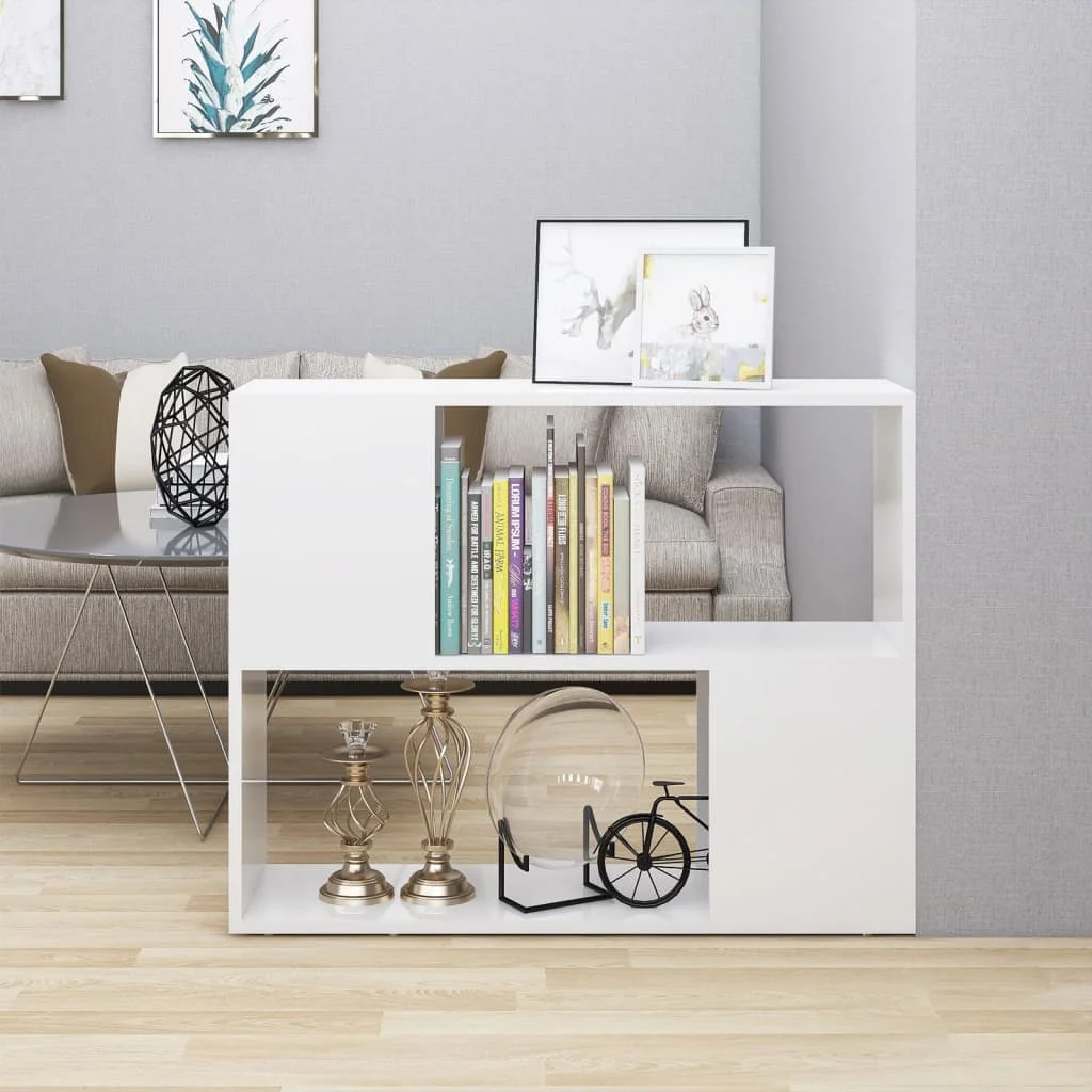 

Bright white TV cabinet 80x24x63 cm chintered