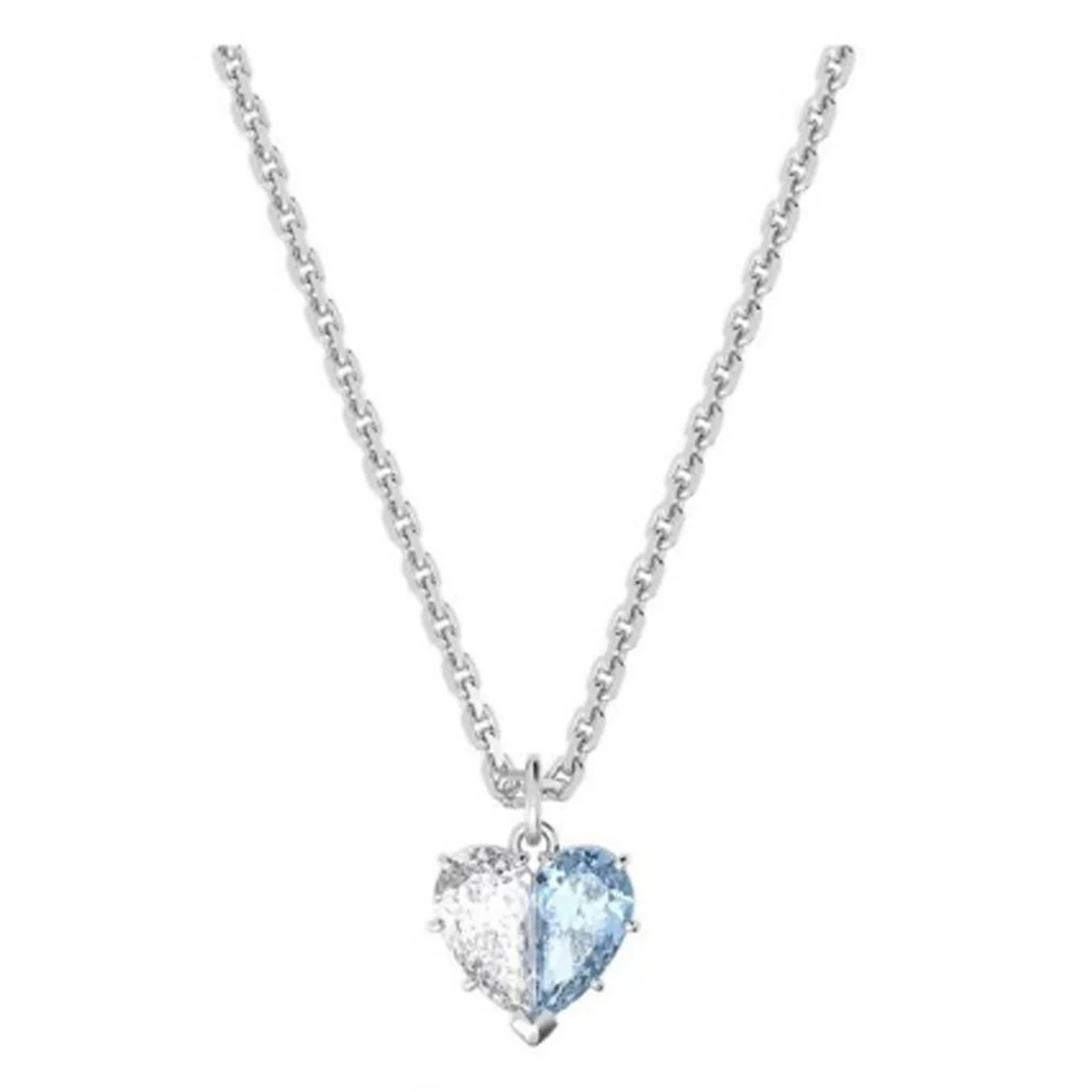 

New Swa 2023 Trend Original Christmas Glamorous Austrian Crystal Round Necklace Women Luxury Gifts Gift The Set Box Luxury Blue