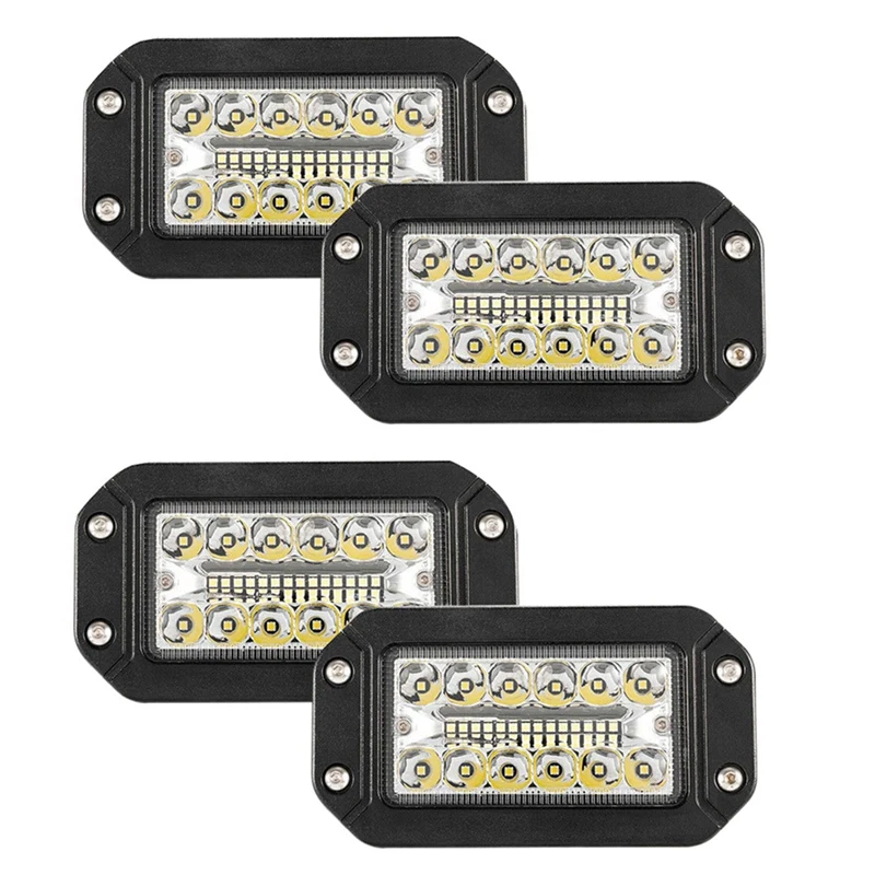 

4 шт., 12 В, 6 дюймов, рабочий светильник с утапливаемым креплением, 26 светодисветодиодный, сверхъяркий Точечный светильник, автомобильная фар...