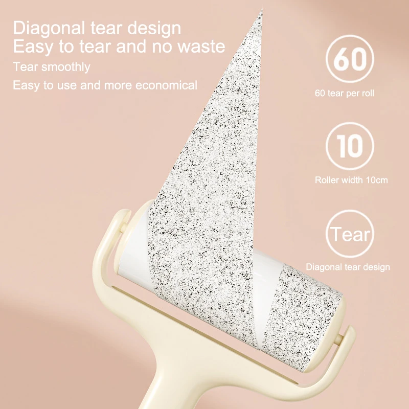 13*6*21cm Tearable Roll Paper Hair Sticky Roller Dust Pet Remover Brush Clothes Carpet Cleaning Replaceable Core