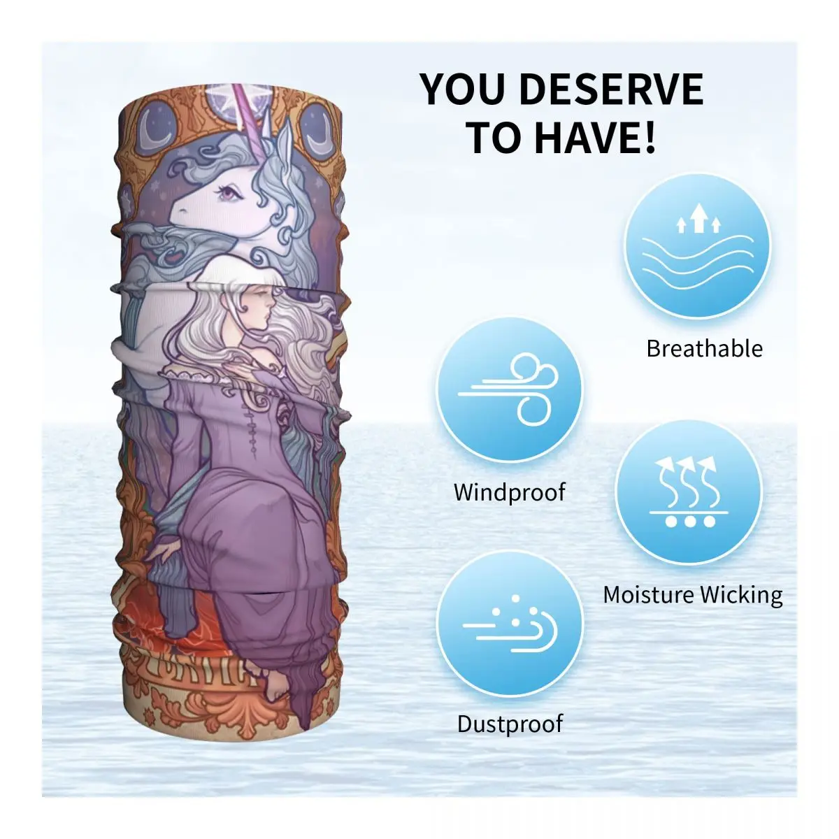 Повязка на шею Единорог для женщин и мужчин