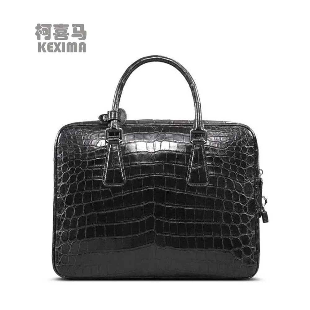 KEXIMA Cestbeau Nile crocodile leather men’s bag handbag travel business leather bag men crocodile bag