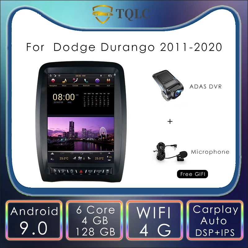Автомобильный радиоприемник 12 1 дюйма в стиле Tesla на Android для Dodge Durango 2011-2020