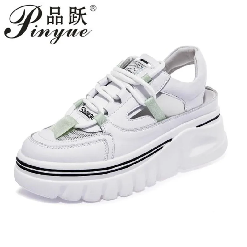 

6.5cm Summer Women's Lace up derma Sandals New Fashion Sponge Cake Heel Thick Sole Casual Sports Shoes size 34 40