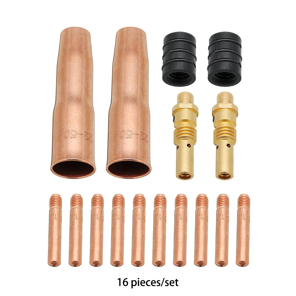 

16pcs Professional Gas Shielded Welding Set Waterproof Nozzle Adapter Gas Diffuser Contact Tip Easy Installment