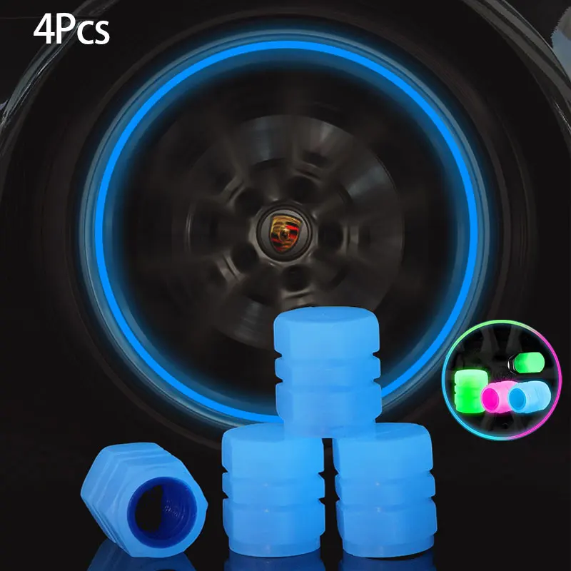 

Universal Luminous Car Tire Valve Caps Wheel Tyre Hub Glowing Cap Decor Tyre Rim Stem Nozzles Cover Applicable Motorcycle Bike