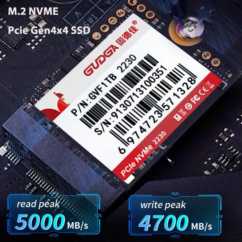 GUDGA Nvme 2230 M2 Mini PCIe x4 Gen4 SSD 512GB 1TB For Steam Deck Microsoft Surface Laptop Internal Solid State Drive