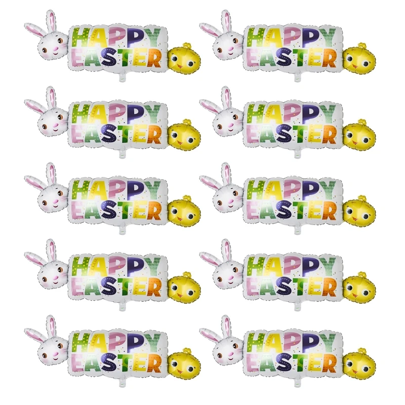 

Happy Easter Bunny Aluminum Film Balloons Set of 10 Cartoon Animal Balloon