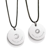 customizable moon sun lover necklace for women men couple jewelry gifts
