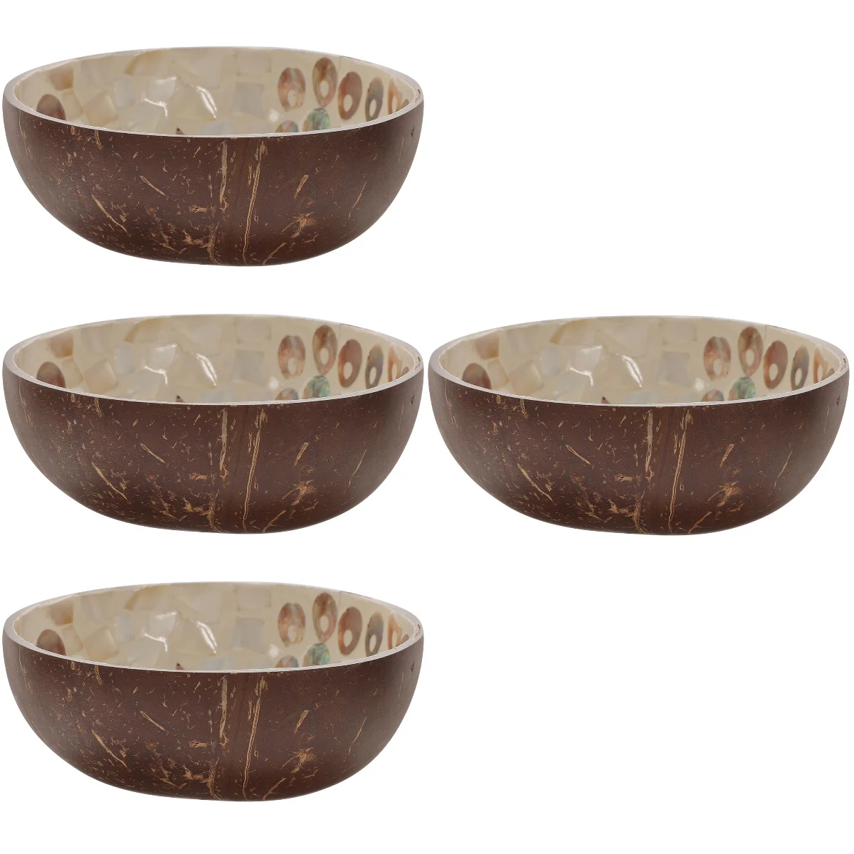 

4 Count Decor Home Coconuts Made Bowl Multi-purpose Natural Household Fruit Bowls Decorate Storage Tray