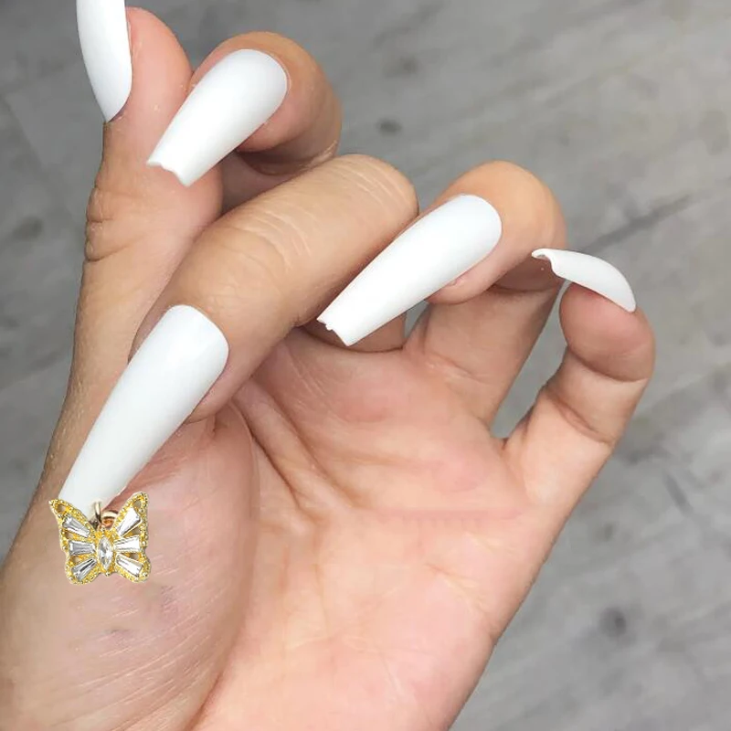 10 шт 14k золото циркон для ногтей болтается/Instagram 3D украшение Наклейка