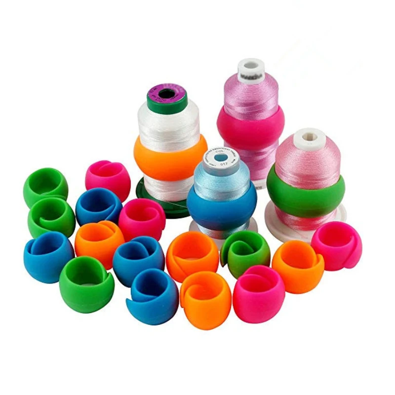 

Colorful Spool Huggers Bobbin Silicone Clamps Holders Keep Thread Spools From Unwinding Peels for Sewing Embroidery Tool Kit