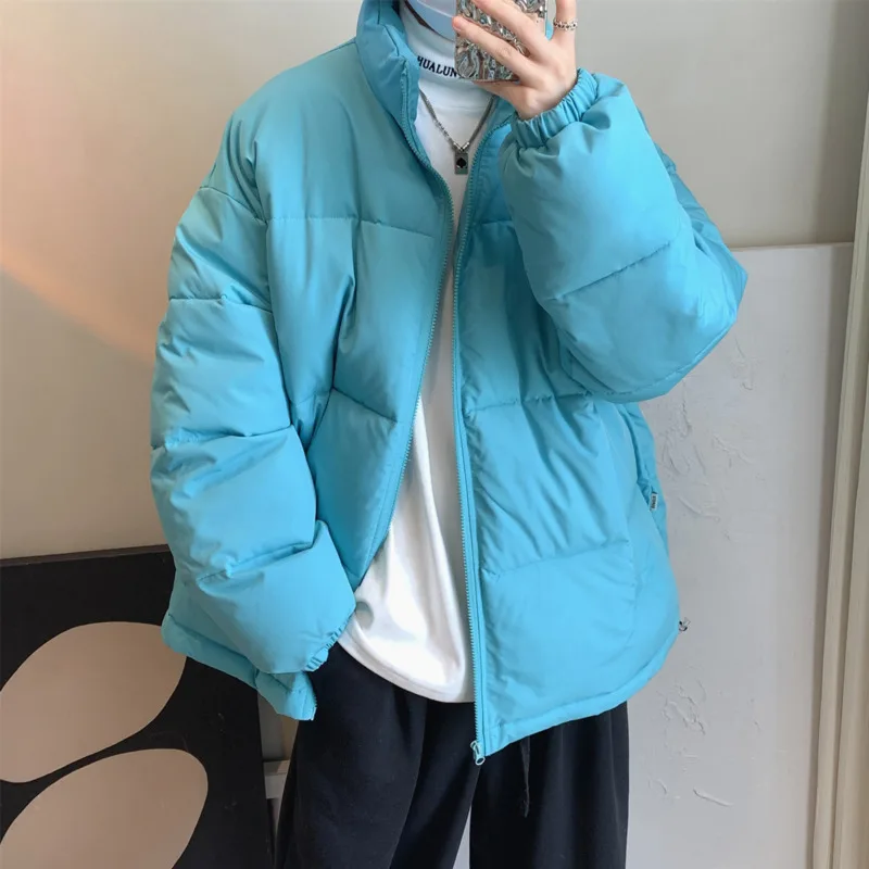 Winter Jacket Men Warm Fashion 6-color Casual Thicken Down Jacket Men Streetwear Korean Loose Thick Short Coat Mens Parker S-2XL