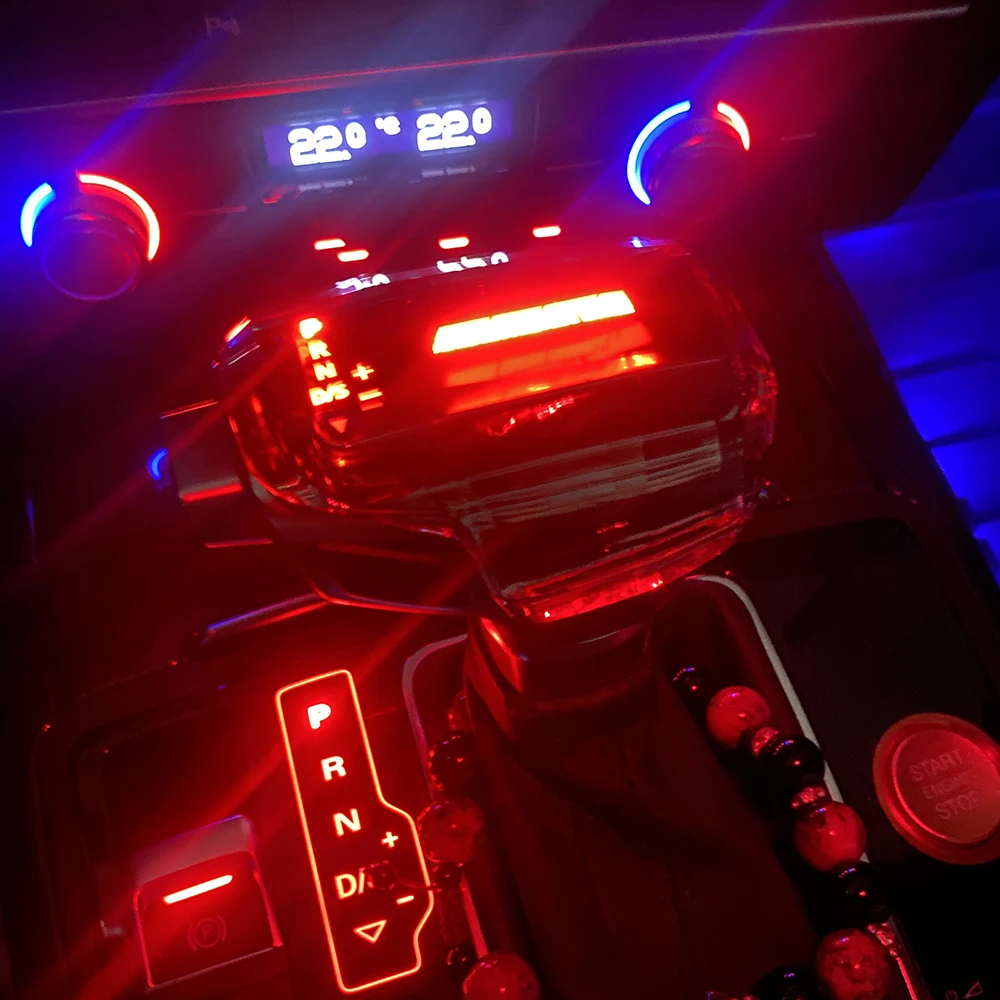 Для Audi A6 C6 C7 A4 B8 S6 A7 A5 Q5 Q7 4L A3 8P S5 Ручка переключения передач LED Crystal Тяга коробки