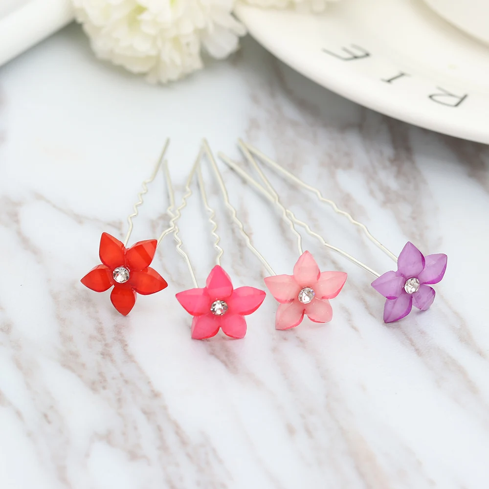 

20Pcs Crystal Rhinestone Flower Hair Pin Clips Fashion Wedding Bridal Headwear Women Girls Daily Party Hair Jewelry Accessories