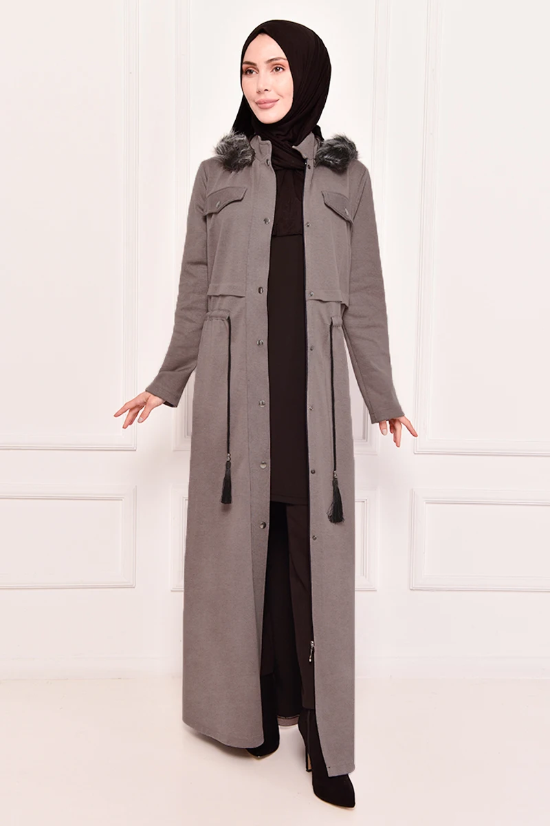 

Hooded Ferace Mink İslamic Woman Jacket Muslim Turkish Veiled Clothes Women's Coats Women's Jackets Coat ASM2405