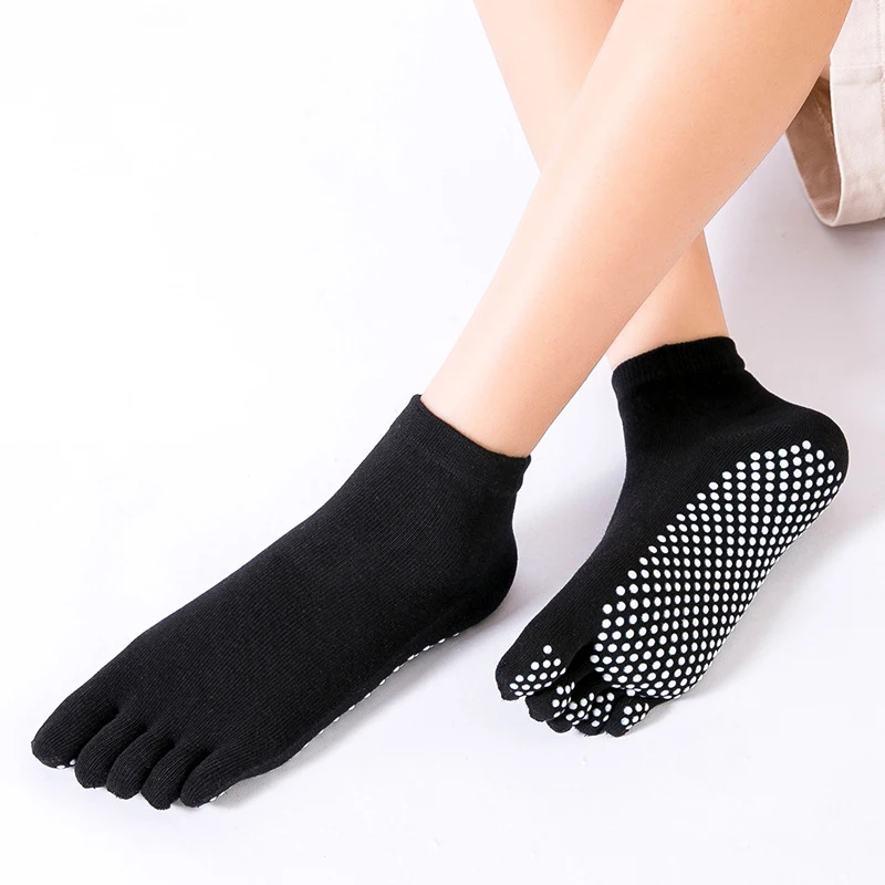 5 PairsLong Yoga Toe Socks Ladies Five-finger Socks Non-slip Floor Jumping Exercise Runnining Woman Socks Cotton