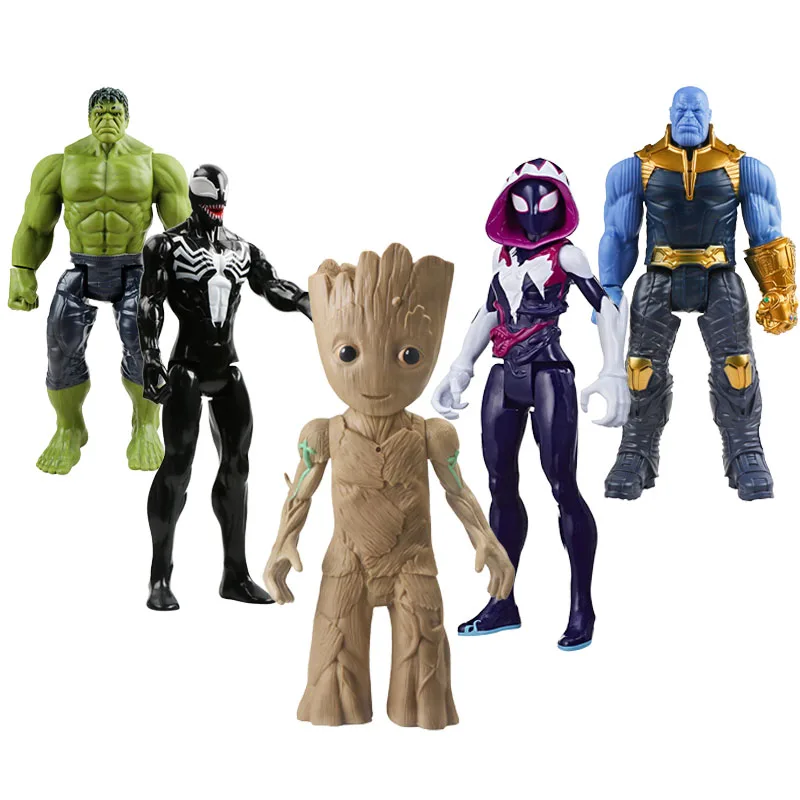 

30Cm Marvel Avengers Spiderman Thanos Hulk Captain America Thor Wolverine Venom Action Figure Toys Doll Action Figure Toys Kids