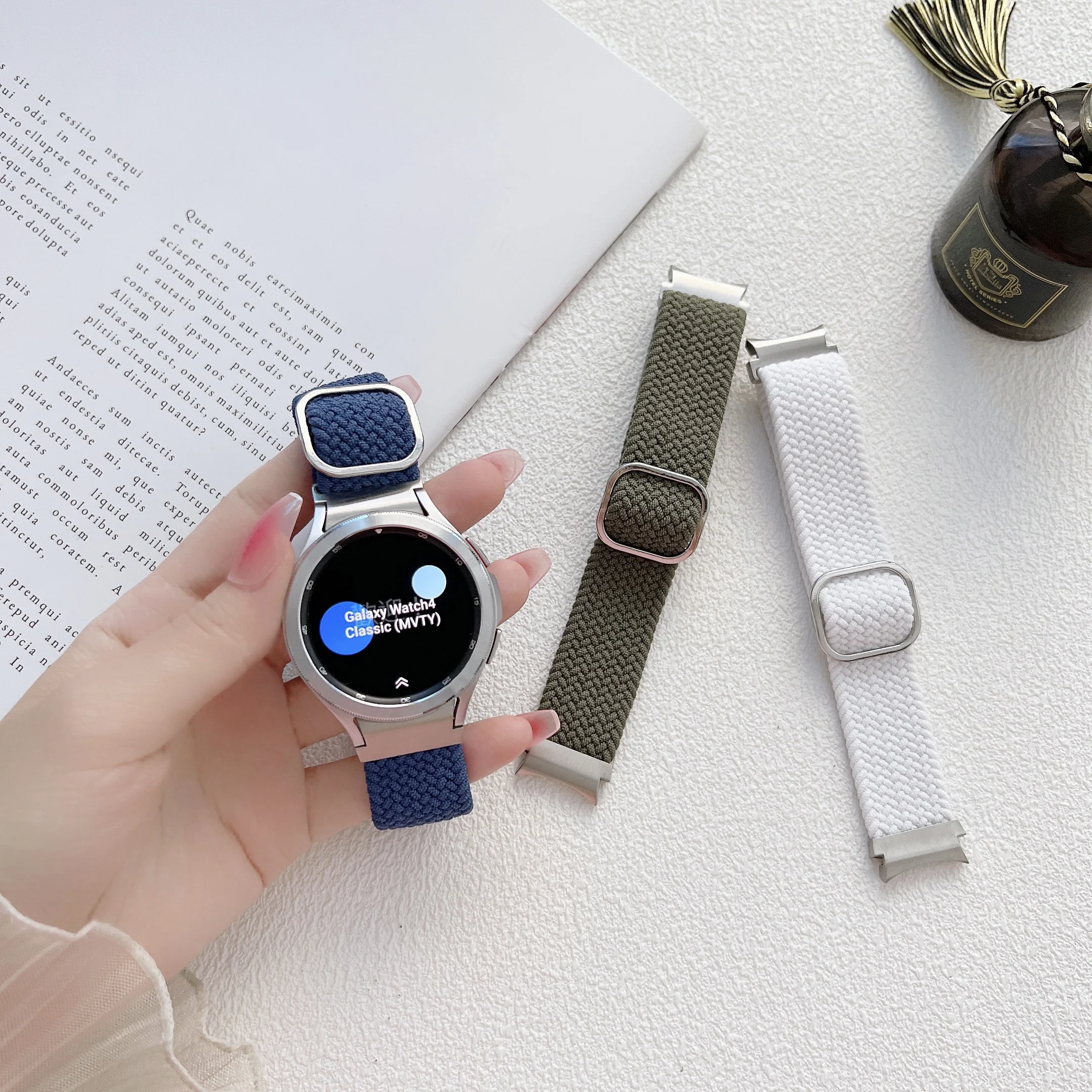 Adjustable Braided strap For Samsung Galaxy Watch 5 Pro 45mm 4 Classic 46mm 42mm Nylon Elastic band for Galaxy Watch 5 4 40 44mm