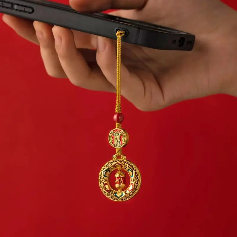 Alluvial Gold Good Luck Comes Peace Пряжка Автомобильный брелок Подвеска Пять богов богатства