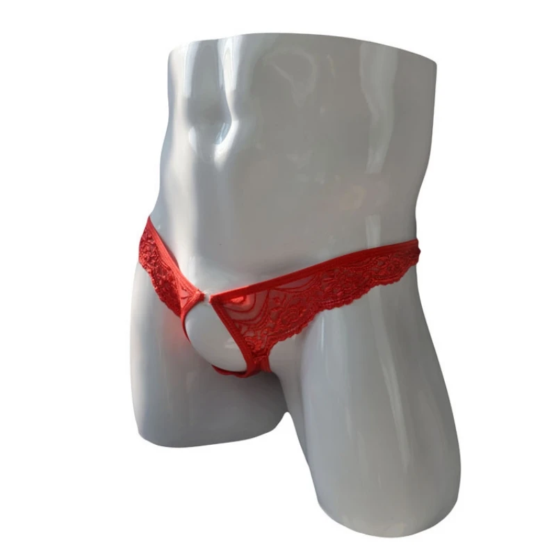 

Sexy men's underpants sheer mesh low-rise thong T pants Breathable shaping stage show sissy gay