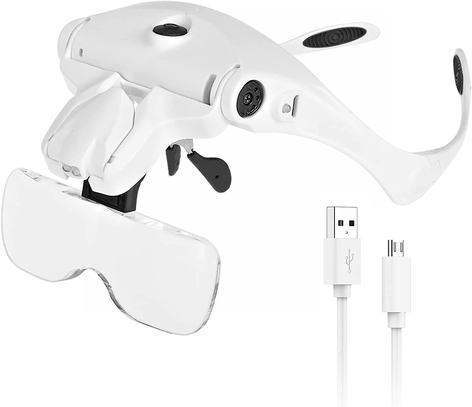 Перезаряжаемое увеличительное стекло свободные руки с зарядкой через USB лупа