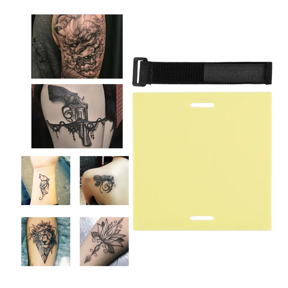 

3mm Thickness Tattoo Practice Skin with Tied Arm Thigh Bandage Silicone Reusable Blank False Skin for Beginner Tattoo Supply