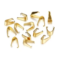 50pcs gold plated stainless steel melon seeds buckle charm pendant clasps bails clips connectors for diy jewelry making necklace