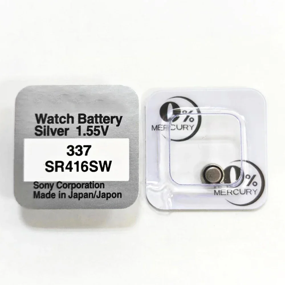 Фото 50 шт., кнопочные батарейки для часов SONY SR416SW 623 D337 337 SP337 1,55 в №2