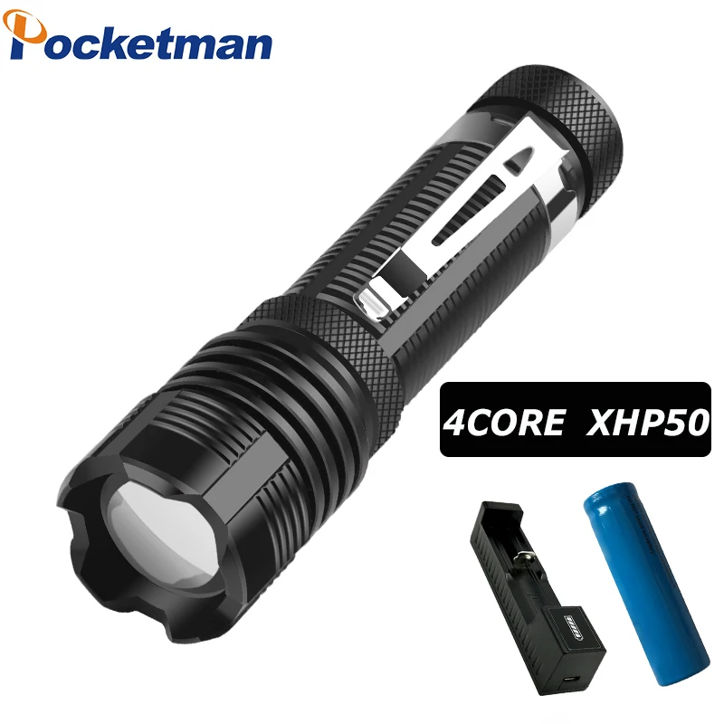

Portable Mini XHP50 LED Flashlight 5 Modes Zoom Waterproof Torch use 14500 Battery Outdoor for Adventure Camping etc.