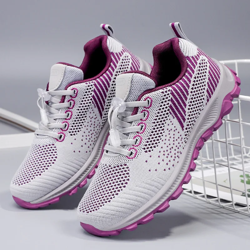 

Women's Fashion Lightweight Breathable Walking Shoes Men's Casual Sneakers Comfortable Soft Sole Lace-Up Mesh Shoes