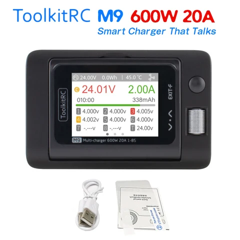 Умное зарядное устройство ToolkitRC M9, 600 Вт, USB, с функцией быстрой зарядки