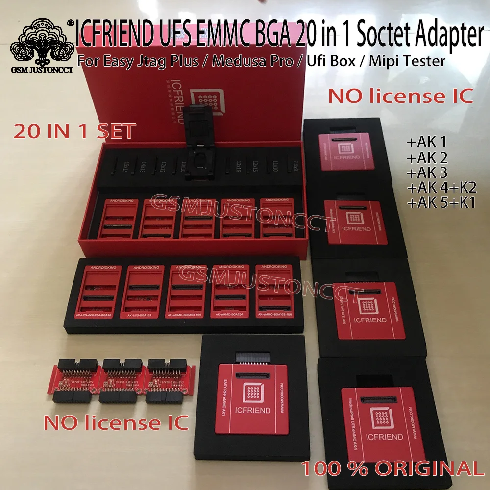 Адаптер MOORC ICFRIEND на базе Android адаптер eMMC Soctet 20 в 1 с Z3X AK-BGA Plus UFI Box Medusa Pro | Мобильные