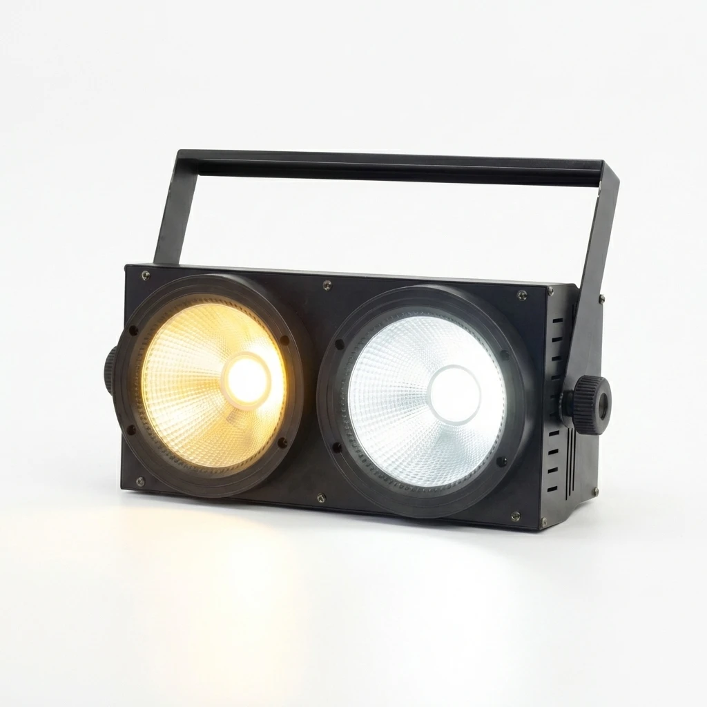 Фото Светодиодный прожектор-блайндер COB 200 Вт с двумя линзами, DMX512, для сцены, театра, концертов, церкви, дискотек, вечеринок, шоу №1