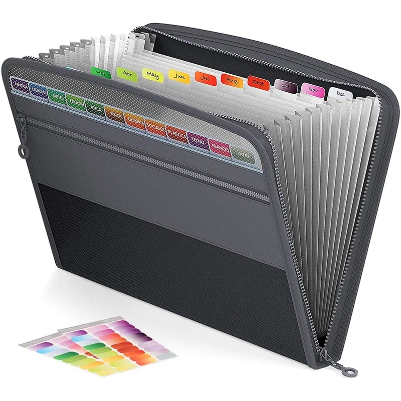 

Expanding File Folder With Zipper Closure 13 Pockets Accordion File Document Organizer Pocket Holder For A4 Letter