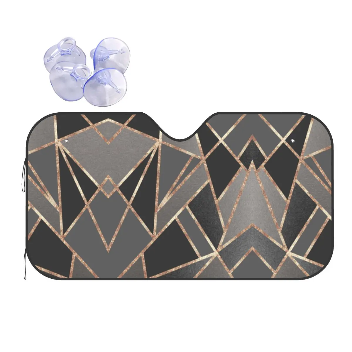 Silver Gray Charcoal Rose Gold Geo Windshield Sunshade Nodic Car Front Window Windscreen Cover Heat Reflector