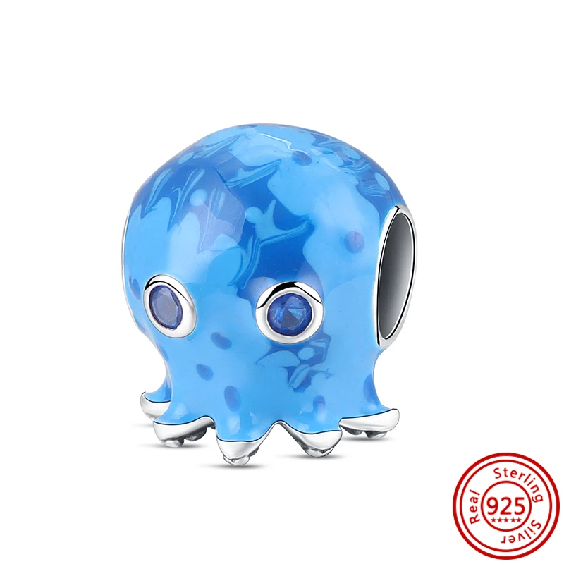 Бусины Pandora из серебра 925 пробы с морскими животными дельфином Осьминогом