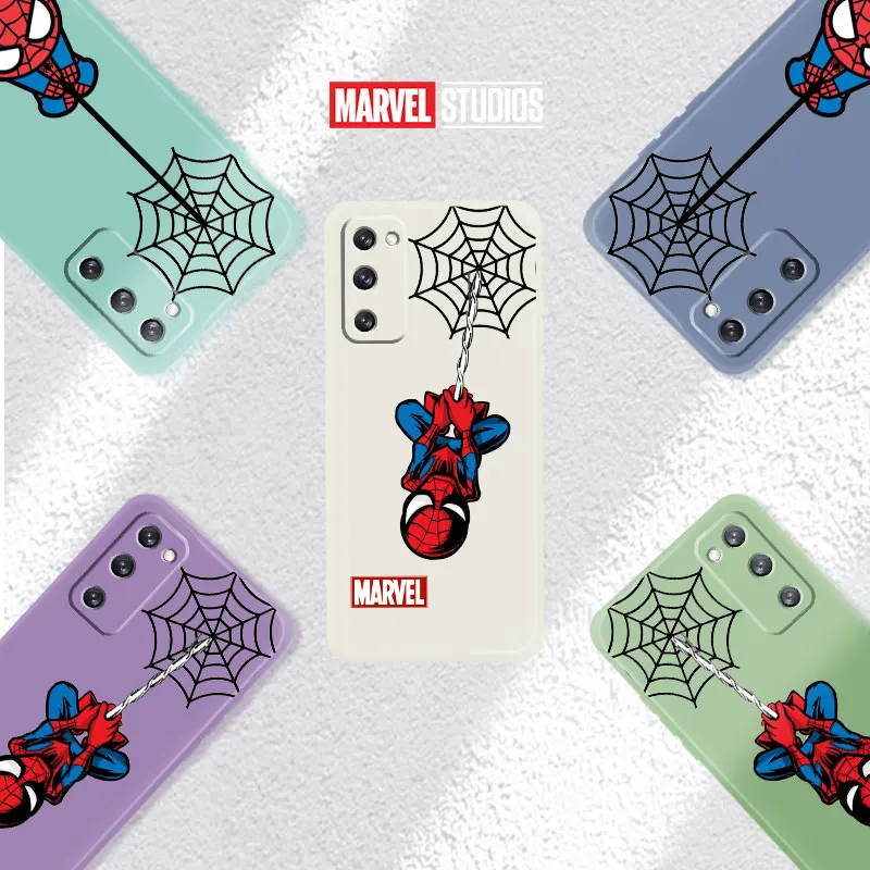 

Spiderman Marvel Cute Case For Samsung Galaxy S22 S20 FE S21 Ultra 5G S10 S9 Plus S8 Note 10 20 Multicolor Liquid Phone Coque