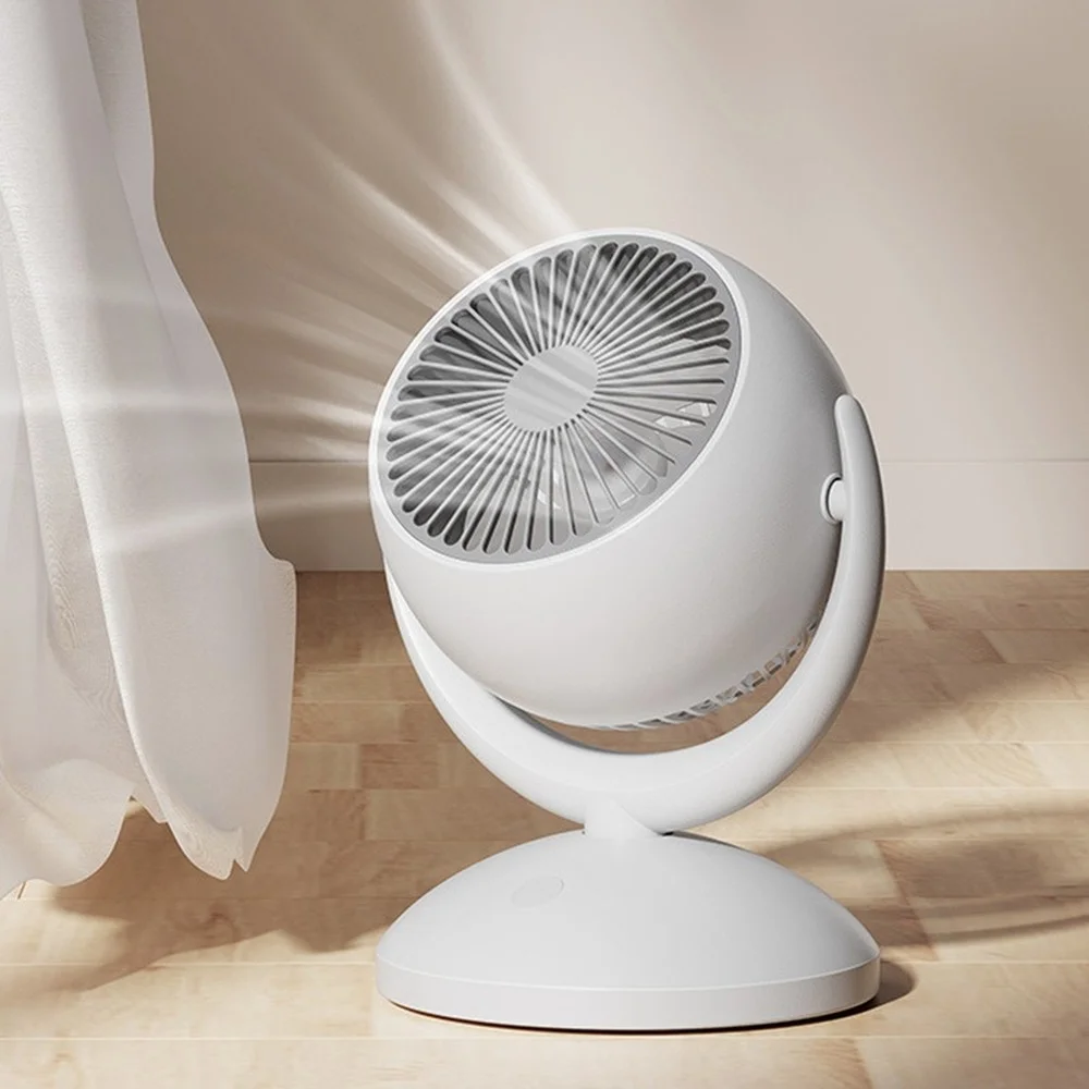 

Desktop Silent Fan Strong Wind Cycling 4 Speed Adjustable 360° Rotation Air Cooling Fans Portable USB Charging Fan For Home Room