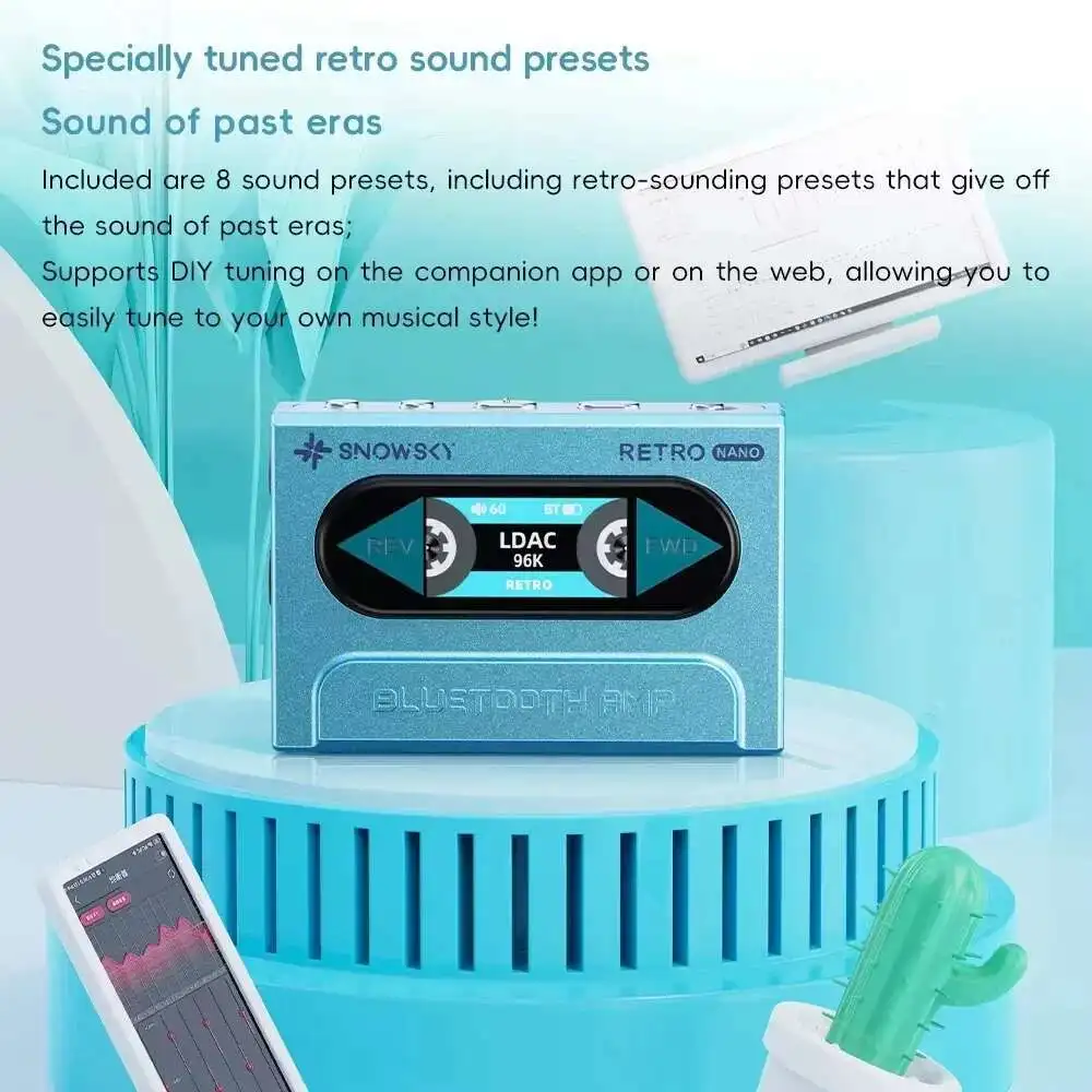 Фото FIIO SNOWSKY RETRO NANO Портативный усилитель для наушников с поддержкой LDAC, Bluetooth, 3.5 мм, 4.4 мм, APM, CTIA, длительное время работы от батареи, настраиваемый №4
