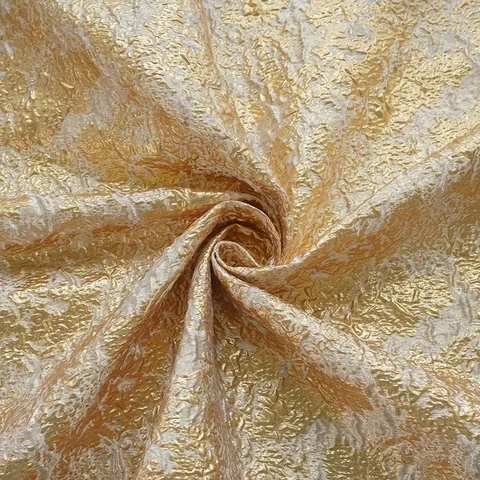 Плиссированная Золотая шелковая жаккардовая ткань, женское платье, сумка, декоративная швейная ткань