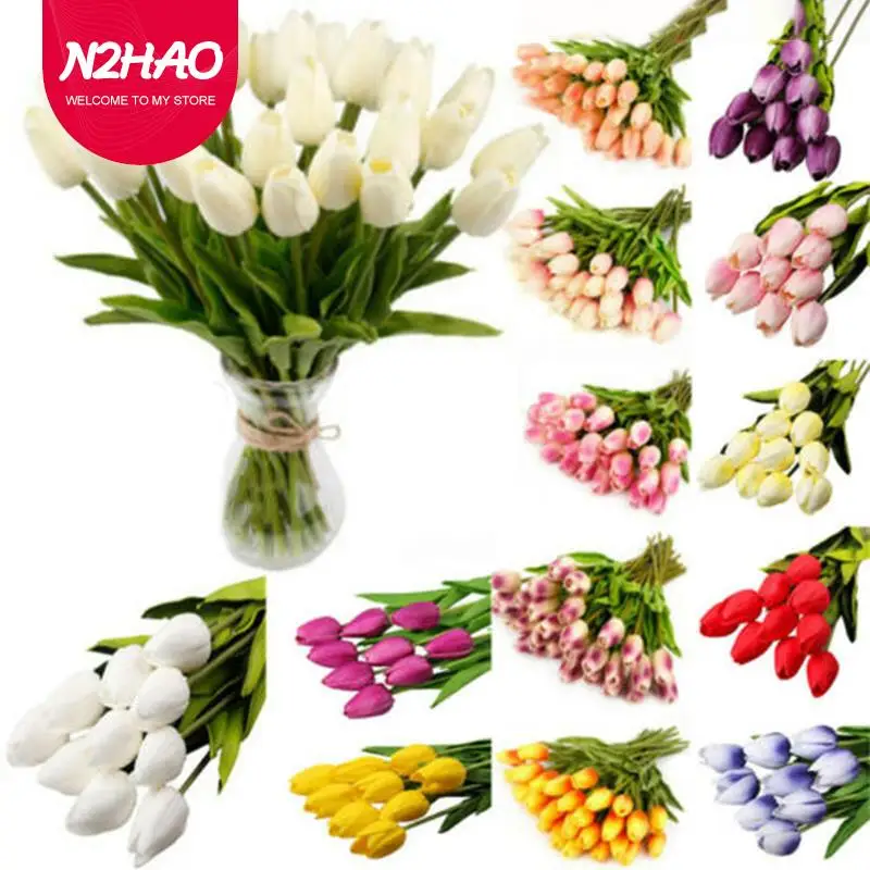 

1pcs Simulation Mini Tulip Artificial Flower Real Touch Artificial Bouquet False Flower for Home Yarn Wedding Party Decoration